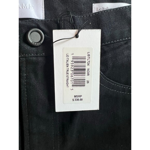 NWT Frame Le Italien True Straight Black Women's Jeans Size 26 - Picture 6 of 13